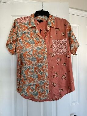 Floral Patchwork Short Sleeve Shirt